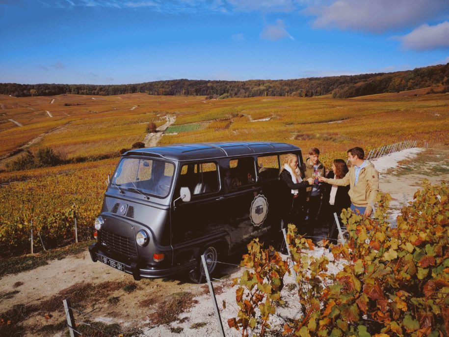 Balades insolites en Champagne My Vintage Tour Company Estafette - automne