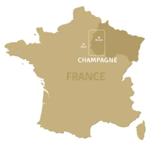 Carte de France avec Paris et Reims
